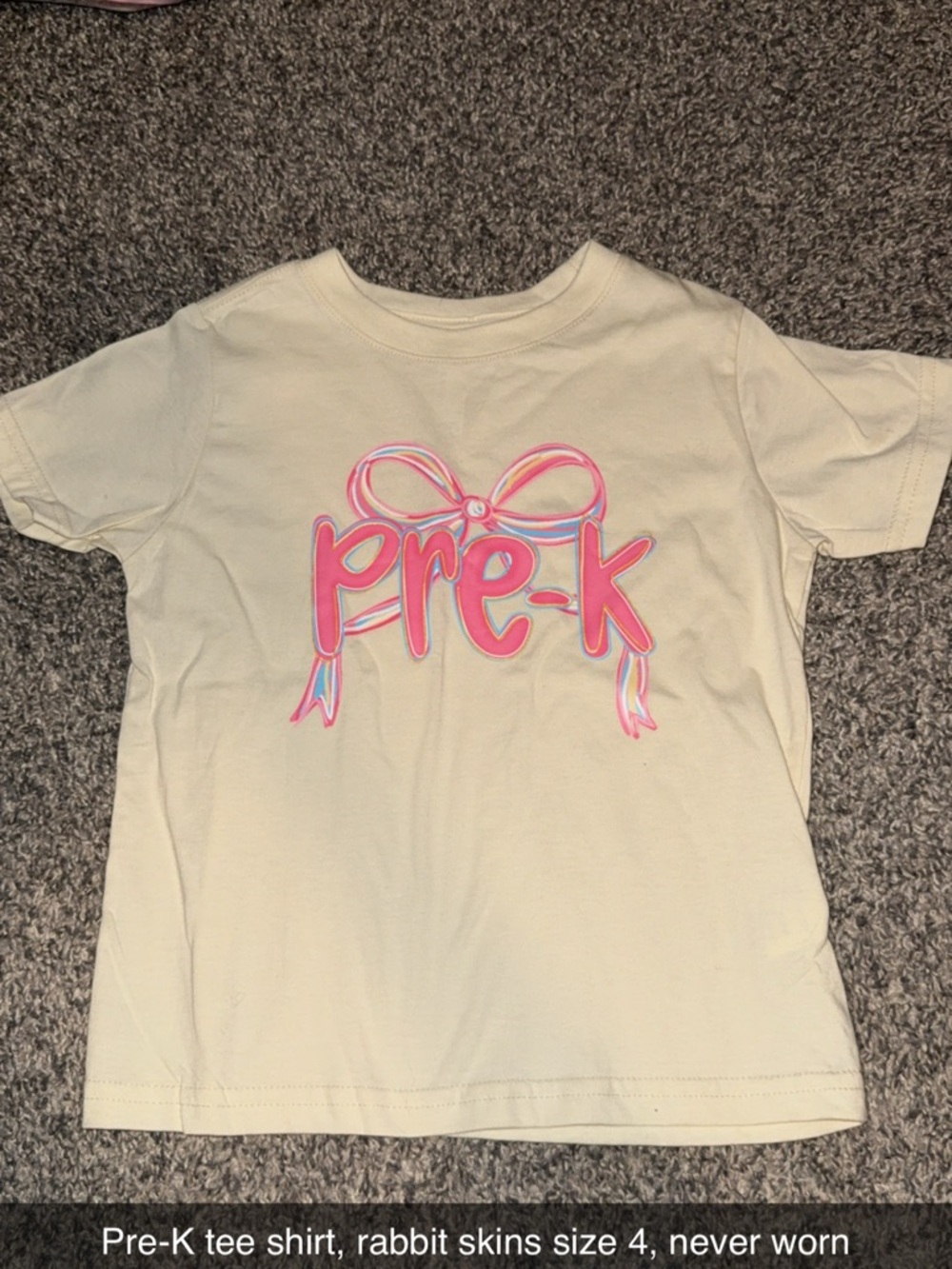 Rabbit Skins Tee with Pink Pre-K & Bow